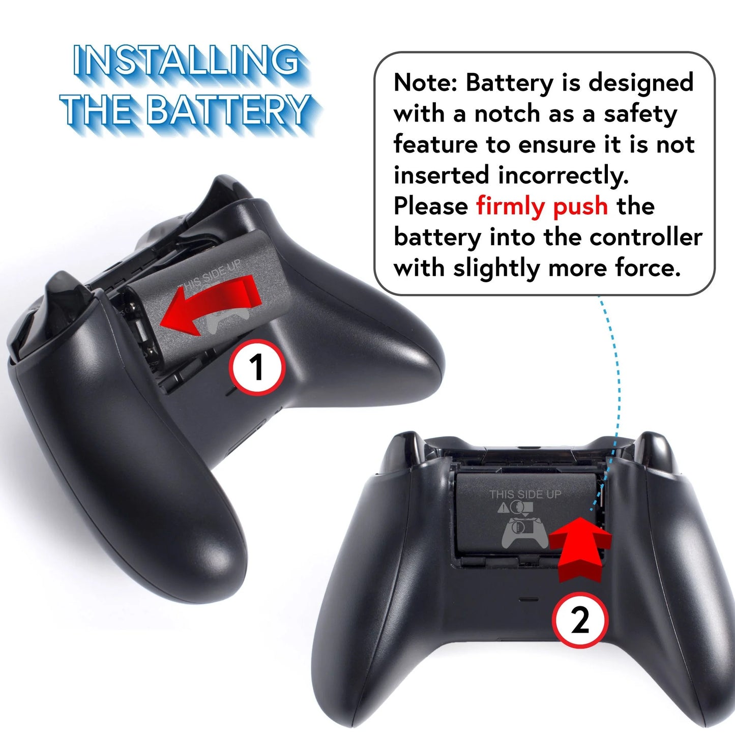 2-Pack Rechargeable Batteries Compatible with Xbox Series X, Series S, and Xbox One - Comes with 2 2800Mah Batteries and Charging Station - Smart LED Indicator